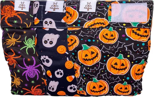 Vista 27 de CuteBone WWD28XS - Pañales lavables para perras, sin agujero para la cola, reutilizables, pantalones de entrenamiento para perritos, con cola