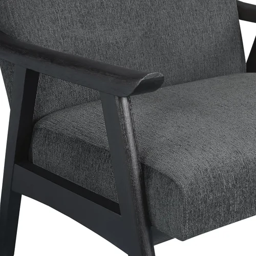 Vista 7 de OSP Home Furnishings Weldon Mid-Century - Sillón moderno, tela de carbón con marco acabado negro