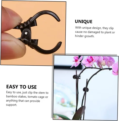 Vista 5 de Yardwe 150pcs Phalaenopsis Orchid Clip Pepino Plantas Plantas de Plástico Plantas Plantas en maceta Vegetales Soporte de Plantas Clip Clip