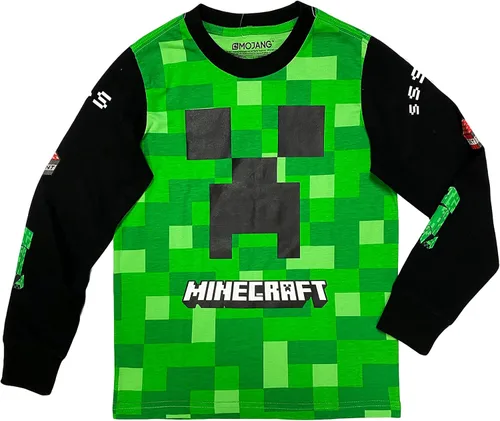 Vista 3 de Minecraft Creeper Boys Camiseta gráfica de manga larga