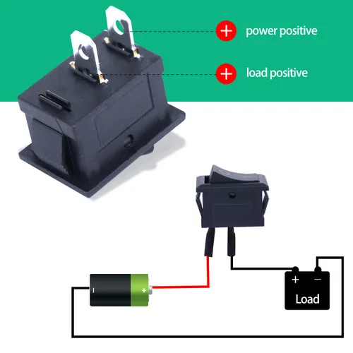 Vista 6 de Twidec /6 interruptores basculantes de 12 V de encendido/apagado de barco CA 6A/250V 10A/125V SPST 2 pines 2 posiciones interruptor de palanca