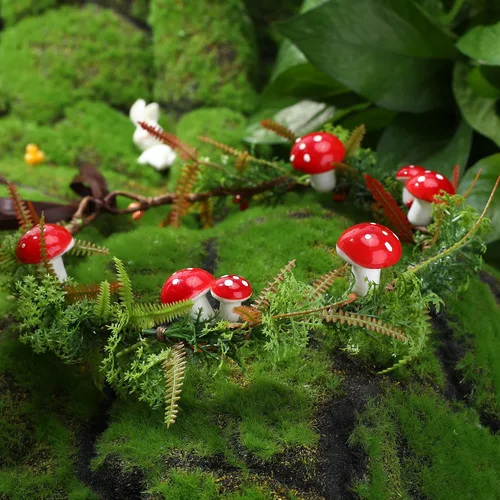 Vista 5 de MOSTORY Corona de hongo de elfo verde – Corona de bosque de hadas, flor de bosque, tocado floral para mujeres, renacimiento, carnaval, cosplay