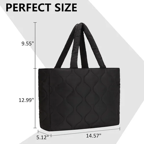 Vista 3 de Plusfeel Bolsa grande acolchada para mujer, bolsa acolchada y acolchada