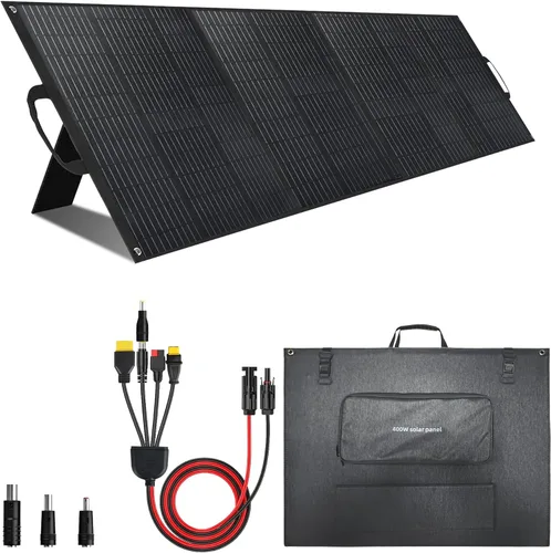 Vista 9 de Panel solar portátil de 100 W para generador de estación de energía, cargador de panel solar plegable de 100 vatios con salida MC4, conector de CC 3