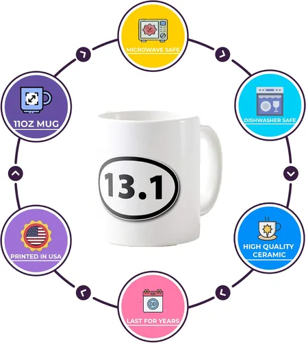 Vista 5 de D STICKY COMPANY 13.1 Half Marathon Black Taza de café de cerámica de 11 oz – El mejor regalo para corredores y entusiastas del maratón
