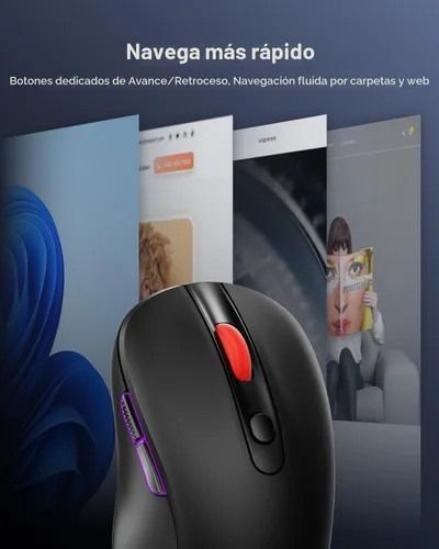 Vista 4 de wegear Ratón inalámbrico USB para computadora portátil, Mac, ratón Negro