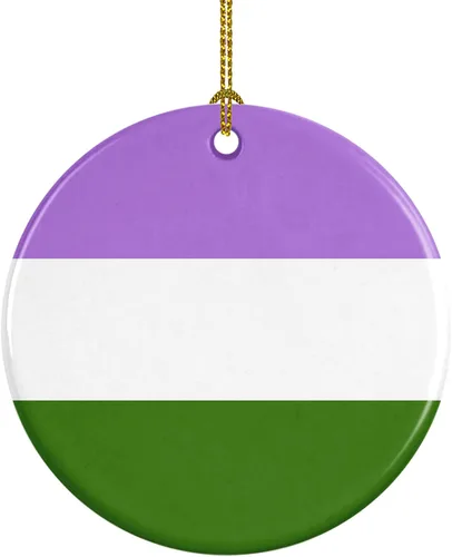 Vista 11 de Caroline's Treasures Trigender Pride - Adorno de cerámica para colgar en el árbol de Navidad, para el hogar, Navidad, fiestas, regalo, 3 pulgadas