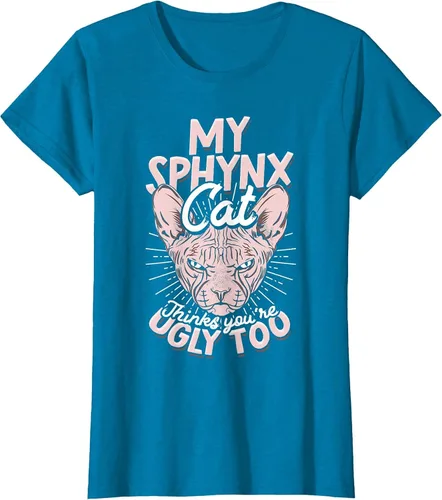 Vista 37 de My Sphynx Cat Thinks You're Ugly Too Pet Hairless Cat Sphynx T-Shirt Asphalt Grey