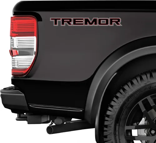 Vista 5 de Pegatinas laterales para caja de camioneta Tremor F150 F250 (negro rojo)