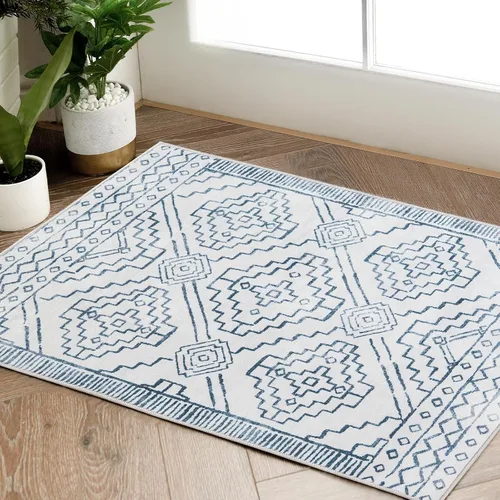Vista 94 de jinchan - Tapete de pasillo marroquí de 2 x 6 pies con líneas, bohemio, lavable, para cocina, suave, geométrico, de lana sintética, antideslizante