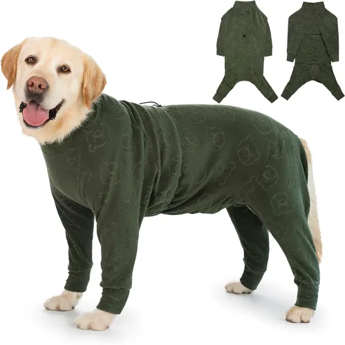 Vista 11 de Abrigos para perros, overol de otoño e invierno para perros grandes y medianos, traje de recuperación más cálido, overol de forro polar para perro