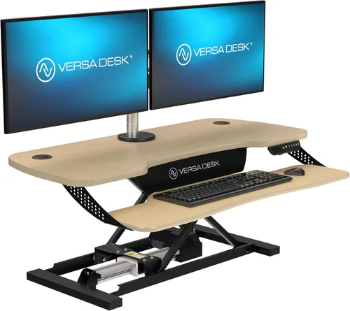 Vista 13 de VERSADESK PowerPro Elite - Convertidor de escritorio eléctrico ajustable de 36 pulgadas con controlador programable y concentrador USB. Aplicación