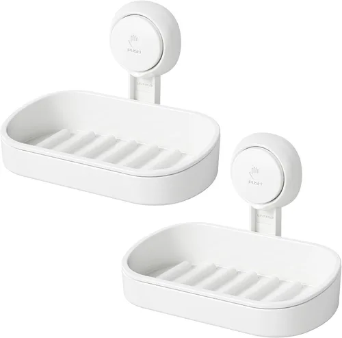Vista 15 de LEVERLOC Soporte para jabón, jabonera para ducha, soporte de jabón con Negro