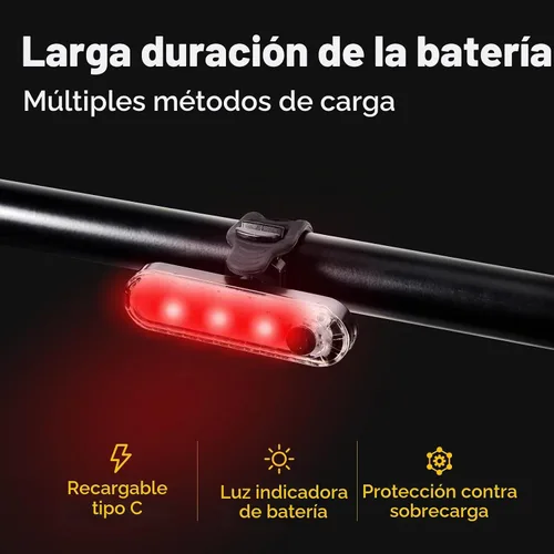 Vista 7 de Luces de bicicleta para conducción nocturna recargables de 9500 lúmenes, luces delanteras y traseras recargables, 5 modos ajustables, 5 faros