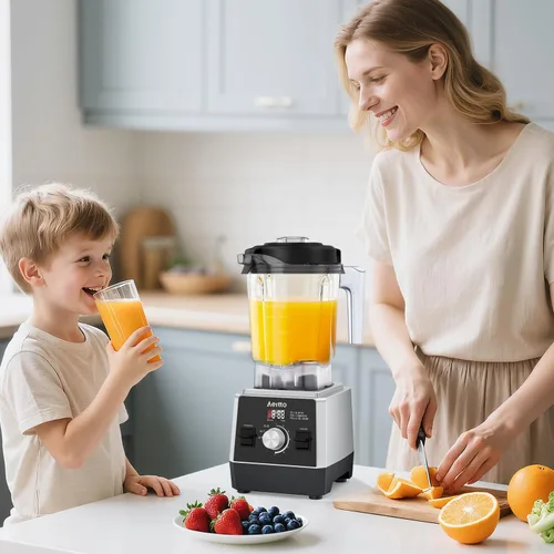 Vista 7 de Aeitto Licuadoras para cocina, licuadora profesional de encimera de 1800 W, licuadora de batidos de gran capacidad de 68 onzas con 3 programas y 7