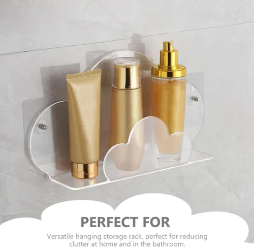 Vista 5 de Zerodeko Estante de almacenamiento en la nube de 11.81 x 6.49 x 2.75 pulgadas, estante de pared flotante para baño, organizador de almacenamiento