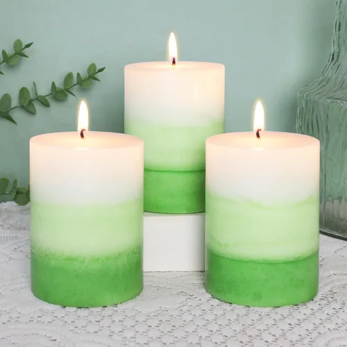 Vista 21 de Velas aromáticas de pilar FLAVCHARM de larga duración, sin goteo, rojas, 3x4 pulgadas