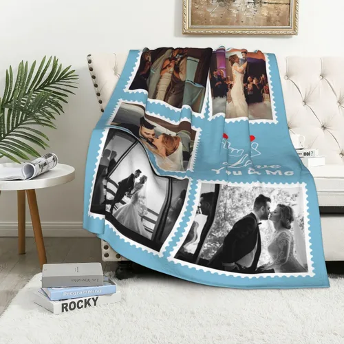 Vista 29 de JCETUNO Regalos personalizados de San Valentín para él y ella, mantas personalizadas con foto, mantas de fotos personalizadas, mantas de fotos
