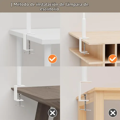 Vista 8 de Lámpara de escritorio LED con abrazadera, luz de escritorio de oficina