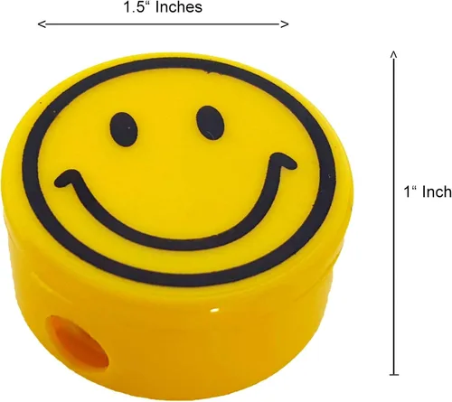 Vista 4 de Sacapuntas para niños con tapas extraíbles de color neón (paquete de 48 - Smile FACE)