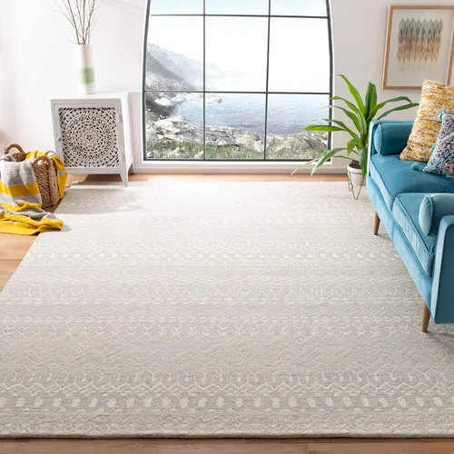 Vista 11 de SAFAVIEH Micro-Loop Collection - Alfombra decorativa de 2 x 3 pies, color aguamarina y marfil, hecha a mano de lana tribal marroquí bohemia, ideal