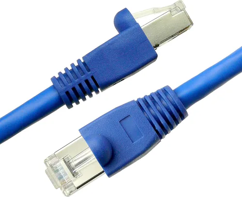 Vista 3 de NTW Cable Ethernet Cat6 blindado de 5 pies con conector RJ45 chapado en azul para módem, router, PC, Mac, laptop, PS2, PS3, PS4, Xbox 360, panel