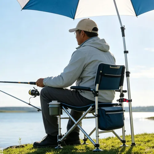 Vista 2 de BESPORTBLE Abrazadera para silla de pesca, clip de montaje de paraguas para silla de pesca al aire libre para playa