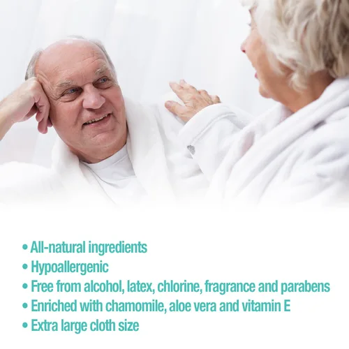 Vista 6 de Toallitas para adultos, 200 toallitas de cuerpo grande para incontinencia, toallitas de baño sin enjuague para hombres y mujeres, sin perfume