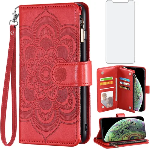Vista 15 de Asuwish Funda compatible con iPhone Xs Max y protector de pantalla de vidrio templado, funda para teléfono celular para i X XR Xsmax 10x SX Xmax Azul