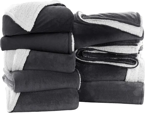 Vista 24 de IR Imperial Rooms Mantas Sherpa de color rosa bebé tamaño King para cama – Paquete al por mayor de 9 mantas Sherpa – Manta suave y esponjosa