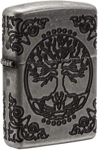 Vista 7 de Zippo Mystic Nature Design - Encendedor de bolsillo Black Ice