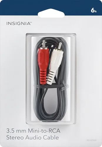 Vista 2 de Insignia - Cable de audio estéreo Mini a RCA de 6' 0.138 in - Negro