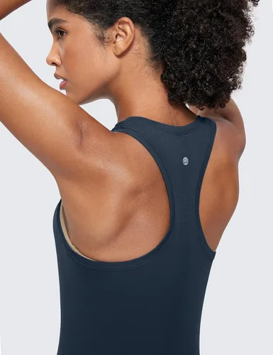 Vista 5 de CRZ YOGA Camiseta sin mangas sin costuras para mujer, espalda cruzada, sin mangas, para entrenamiento, atlética, cuello redondo, para correr, yoga