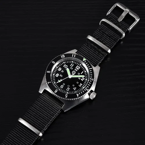 Vista 2 de MQ QM - Reloj de pulsera de buceo para hombre acero inoxidable pelotón de Vietnam de las fuerzas especiales de EE UU UDT militares hombres 300 M