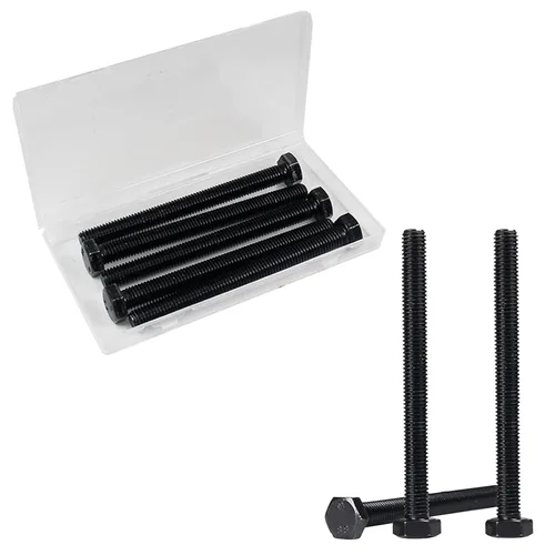 Vista 20 de Tornillos hexagonales M6, pernos de cabeza hexagonal M6-1.0 x 16mm, acero al carbono Grado 8.8, acabado de óxido negro, rosca completa, pernos