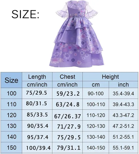 Vista 7 de GAEIOWSS Disfraz de cosplay para niñas vestido de Isabella vestido de Mirabel Madrigal