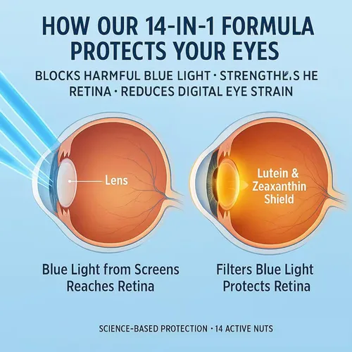 Vista 5 de Evervision 14 en 1 fórmula avanzada para ojos, suplemento mineral y vitamina neurobella para los ojos con zinc, luteína, zeaxantina y extracto