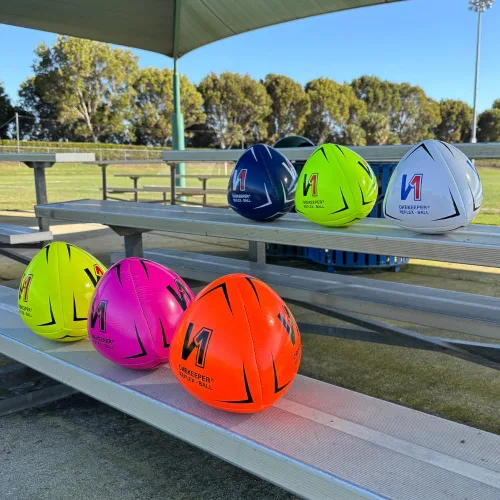 Vista 4 de ONEKEEPER Pelota de reflejo y reacción para fútbol - Blanco, naranja, azul, rosa y amarillo fluo, entrenamiento de agilidad y coordinación