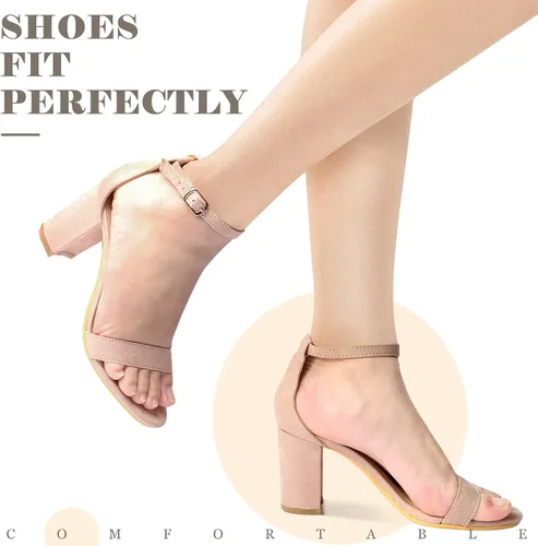 Vista 3 de Ankis Tacones de plataforma cerrados para mujer, tacones negros para mujer, punta redonda cerrada, zapatos de tacón grueso, 4 pulgadas