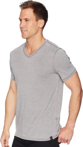 Vista 2 de Lucky Brand Camiseta Venice Burnout con cuello en V para hombre Gris escarcha