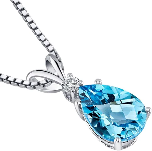 Vista 3 de Peora Dije de oro de 14 quilates para mujer con diamante, elegante diamante solitario en forma de lágrima de 10x7mm 0.394 x 0.276 pulgadas, piedras