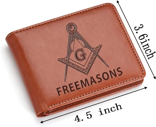 Vista 2 de Billetera de cuero suave y suave para hombre, billetera plegable de capacidad extra con 2 ventanas de identificación, billetera delgada con 8