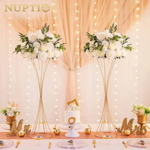 Vista 2 de [Usado] NUPTIO Centros de mesa de flores grandes para mesas: arreglo de bola de flores artificiales blancas de 17.7 pulgadas de diámetro para centro