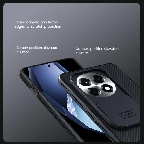 Vista 4 de Funda para OnePlus 13R, One Plus 13R con protector de cámara deslizante para PC duro y TPU, funda protectora delgada y resistente para OnePlus 13R
