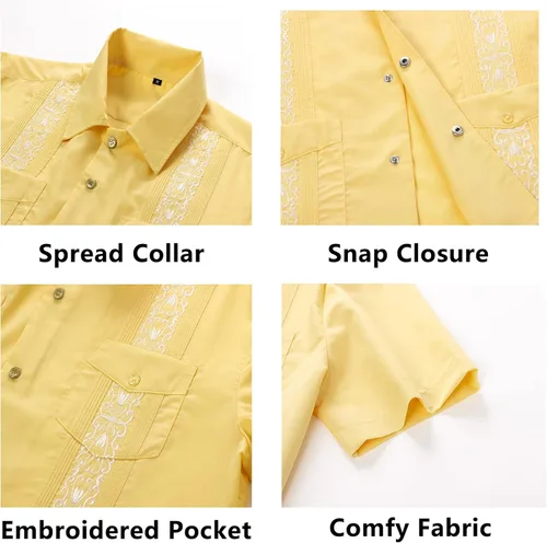 Vista 2 de Camisas Guayabera de manga corta para hombre