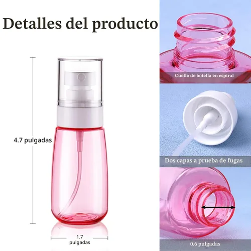 Vista 3 de Cosywell Botella de spray de viaje aprobada por la TSA de 2oz 60ml, paquete de 3, a prueba de fugas, nebulización fina, botella de spray de plástico