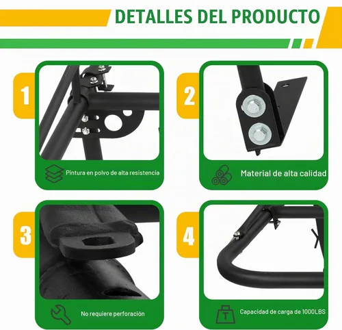 Vista 4 de Rack Ajustable para Camión de Contratistas de 1000 LBS, Escalera, Pickup, Kayak, Rack de Madera, Barra Lateral, Cabina Larga, Tamaño Completo