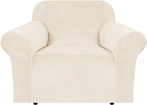 Vista 20 de H.VERSAILTEX Fundas de terciopelo elástico para sofá de dos plazas, fundas para sofá de 2 cojines para sala de estar, fundas deslizables con correas