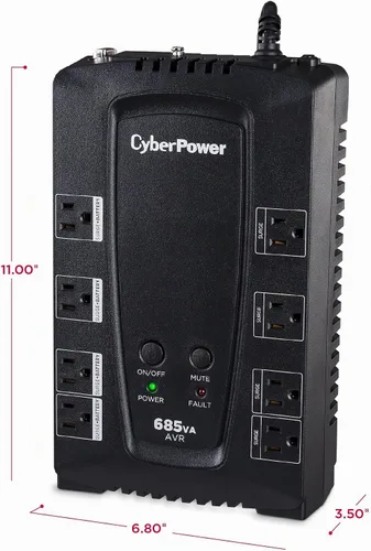 Vista 5 de CyberPower CP685AVRG AVR UPS Batería de reserva y protector de sobretensiones