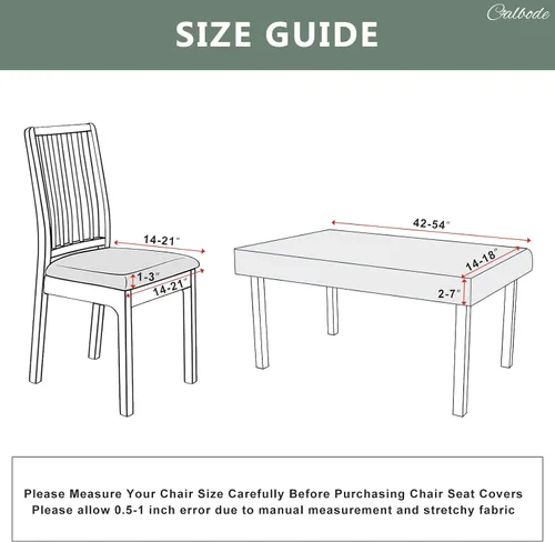 Vista 4 de CALBODE Juego de 4 fundas de asiento impermeables para sillas de comedor con funda elástica de tela jacquard, fundas extraíbles y lavables